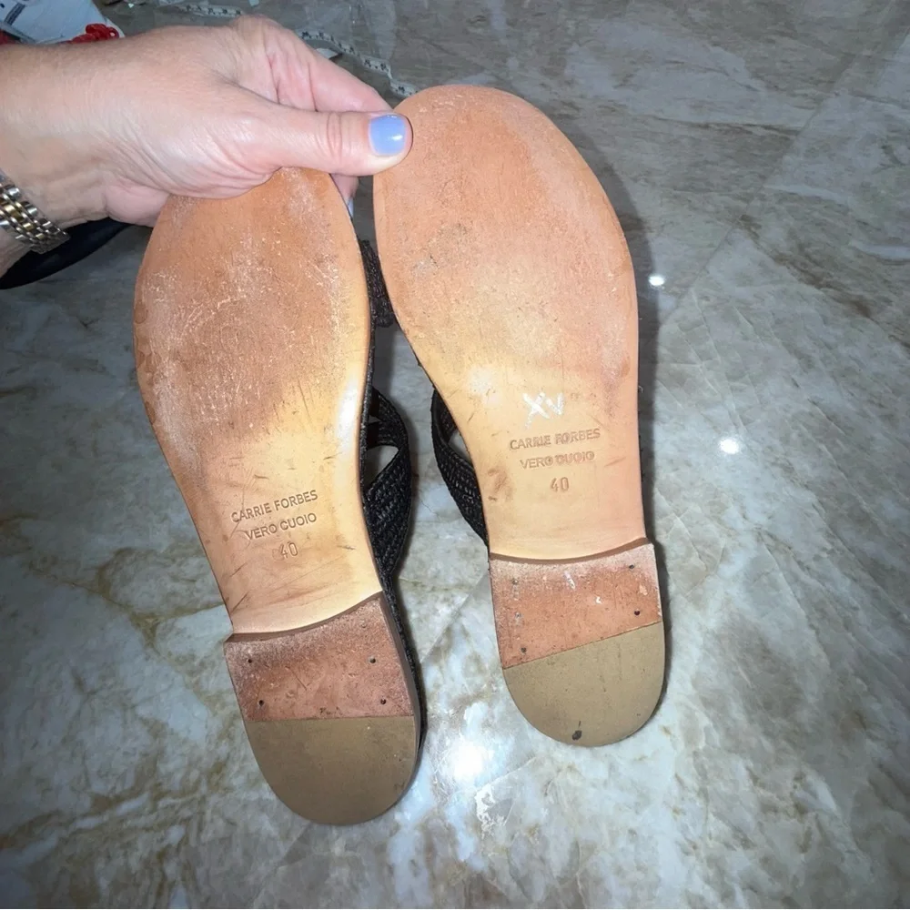 Carrie Forbes Tana woven black Raffia hand made sandals. 40 - Picture 8 of 9